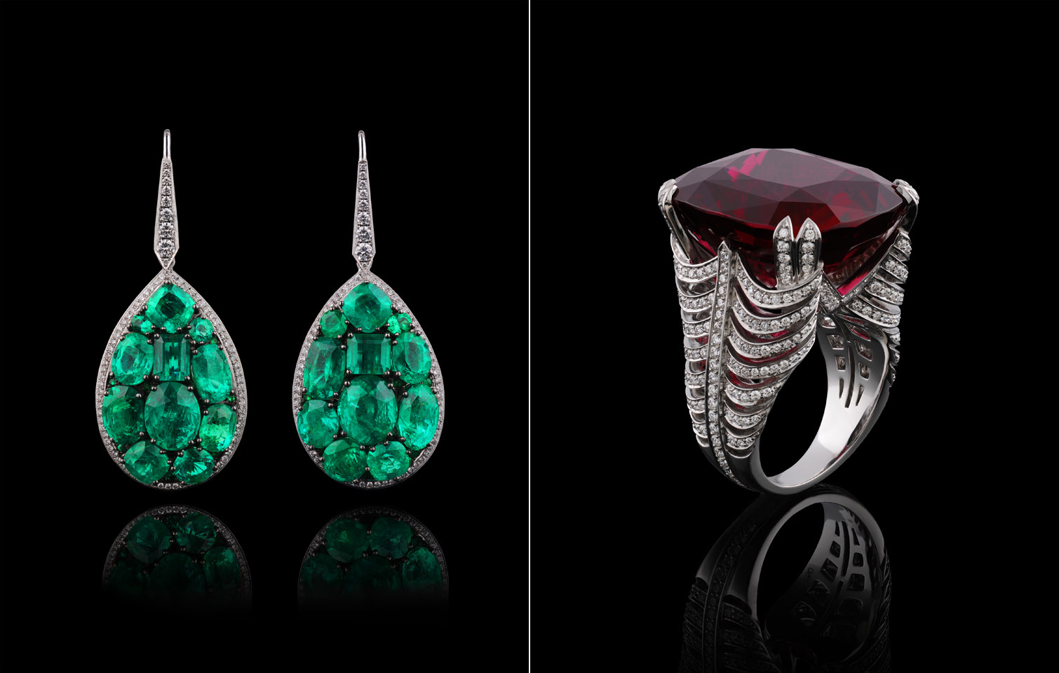 Georgina Skan Emerald Red Garnet